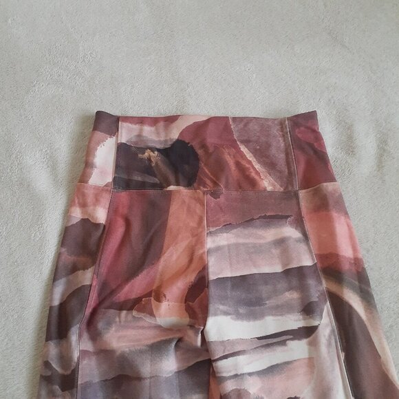 & Other Stories Women's Size Small Pink Brown Abstract Full Leggings - Picture 3 of 10